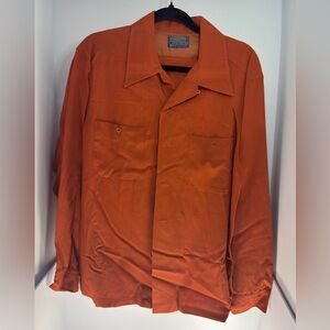 Pendleton Orange Casual Button Down Shirt Relaxed Fit